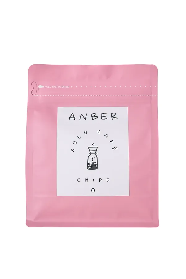 Bolsa rosa de café ANBER, Blend Lavado del Doni, 250 gramos.